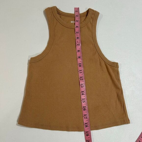 Maeve by Anthropologie Ribbed Tan Sleeveless Tank Top Size Medium - Picture 5 of 5